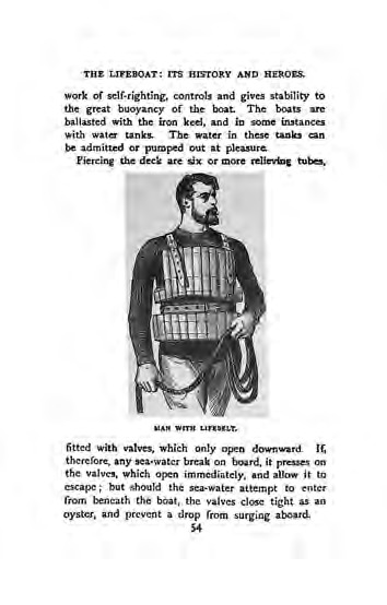 Illustration of a lifeboatman wearing cork lifebelt